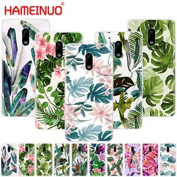 HAMEINUO Tropické Zelené Listy Kvetinový krytu telefón puzdro pre Nokia 9 8 7 6 5 3 Lumi 640 640XL 2018