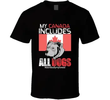 2019 Muž Najpredávanejšie Moje Kanada Zahŕňa Všetky Psy Pit Bull Domáce Zvieratá T Letné Tričko Tee Tričko