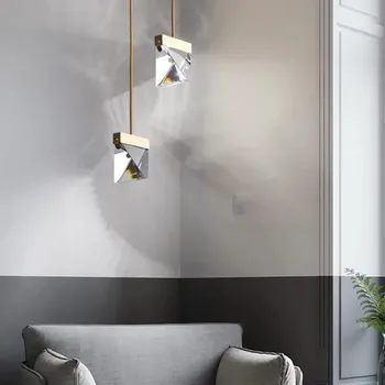 Postmoderných Nordic minimalistický krištáľový luster svetlo luxusné art diamond reštaurácia spálňa posteli závesné led svietidlá