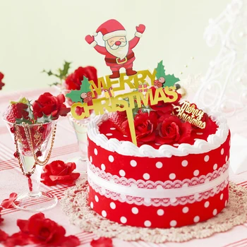 Veselé Vianoce Cake Vňaťou Santa Claus List Akryl Cupcake Vňaťou Pre Xmas Party Nový Rok Dekorácie Cake Decor Dodávky