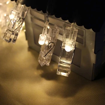 Dekorácie Svetlo 20 LED Foto Klip String Svetlá Na Vianočný Večierok Svadobné Domov Stenu Jednoduché, Jemné Dekorácie Svetlá