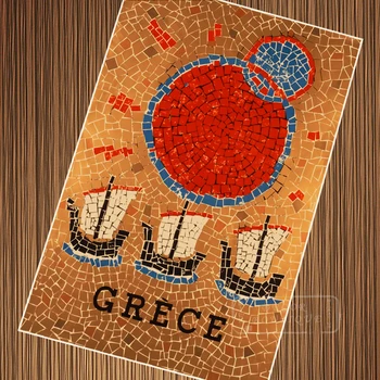 Vintage Európa Grécko Tradičné Umenie, cestovný Ruch Cestovný Retro Plagátu Plátno na Maľovanie DIY Stenu, Papierové Plagáty Domova Darček
