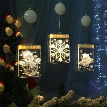 Vianočné Dekorácie USB Svetlá LED Batérie Svetlá Zvony Elk String Svetlá Rady Závesné Osvetlenie Domov Party Dovolenku Dekor