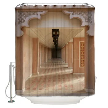 Interiér Chodby Budovy, Kúpeľňa so sprchovým Kútom Záclony Kúpeľňa Dekor s Háčikmi Nepremokavé
