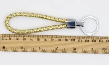 (Predávaný kus) 28 mm Priemer krúžok PU Kožené Pletená Tkané kľúčenky pre KUTILOV, Šperky, Doplnky, Tašky Prívesok