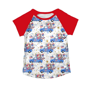2020 Nové Letné Dieťa Chlapcov A Dievčatá 4. júla Dovolenku Tričko Baby Krátky Rukáv Tlačiť t-shirt Deň nezávislosti Strana Deti Oblečenie