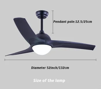 Nordic Minimalistický Stropný Ventilátor LED Osvetlenie Zariadenie Klasická Jedáleň stropný ventilátor osvetlenie S Diaľkovým ovládaním 52 palec