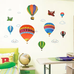 Vymeniteľné Nálepky na Stenu Cartoon Vzduchu Balón Tapety Škôlky Deti Obývacej Izby, Spálne, Gauč Dekorácie, samolepiace