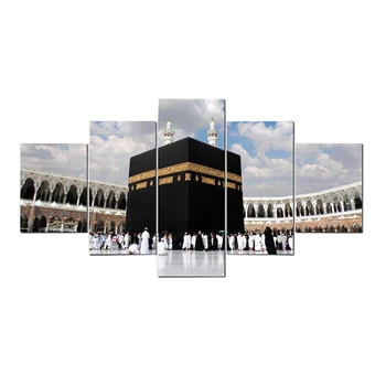 5 Kus Islamskej Veľkej Mešity z Mekky Wall Art Plátno Plagáty a Vytlačí Plátno, Maľovanie obrazov na Stenu Plátno Umenie Domova