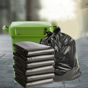 Black Zmiešaný Materiál 50 Pack Super Veľké Ploché Úst Plastového Vrecka Pribrala Jednorazové Ochrany Životného Prostredia Odpadky Taška