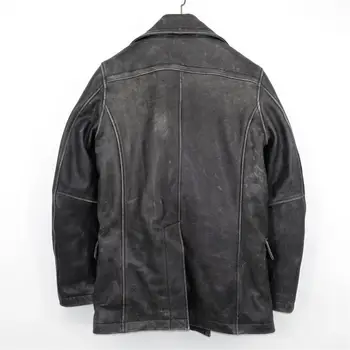 PEACOAT version1930 double-breasted s kožušinový kabát Spojených Štátov dovážané Bunda na Motocykel