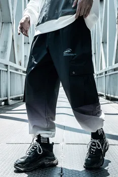 Pánske oblečenie Jeseň náradie muž hiphop veľké vrecko harlan nohavice Harajuku Prechody Jogger Cargo Nohavice streetwear michalkova