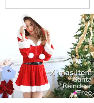 3 Ks Sexy Kostýmy Santa Vianočné Šaty Cosplay Pre Ženy Maškarný Kostým Pre Dospelých Santa Doložka Vianoce Topy Oblek S Kapucňou