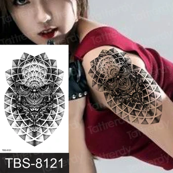 Nepremokavé dočasné tetovanie ženy sexy lebky rukáv vzory tetovanie pre mužov rameno by malo tattoo rukáv tiger, vlk zvierat vzor