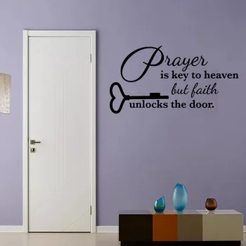 Umenie Abecedy Samolepky na Stenu DIY Art Nástenné Modlitba je Kľúč do Neba Spálňa Samolepky na Stenu Domova PVC