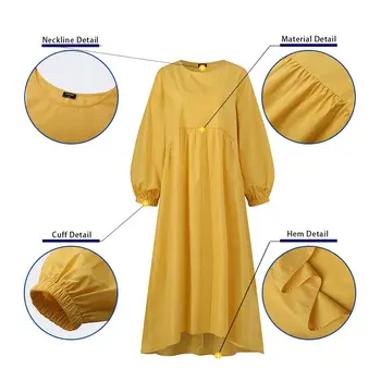 S-5XL Ženy Maxi Šaty Bežné Sundress 2021 VONDA Vintage Dlhý Rukáv Vestidos Voľné Nepravidelný Dlhé Šaty Plus Veľkosť Oblečenie Femme