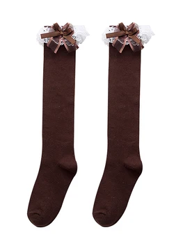 Najnovšie Lolita Ponožky Dievčatá Japonský Štýl Čistá Farba Lúk Krásne Cosplay Vysokej Kvality Jar Jeseň Fáze Výkonu Mäkké Ponožky