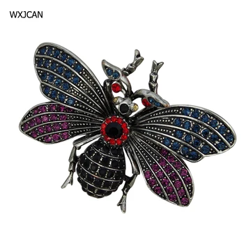 Vintage hmyzu brošňa Micro-crystal luxusné klopě pin broches de kamienkami luxo trinket bižutériou B5670