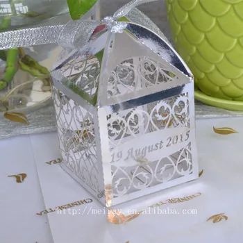 Kráľovská modrá metalíza svadobné koláčiky box,svadobný hosť láskavosti,svadobný hosť láskavosti candy poľa z Mery
