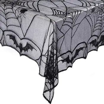HobbyLane Čipky Bat pavučina Tablecover pre Halloween Obrus Stola Dekor Halloween Dekorácie, Party Rekvizity 122x244cm
