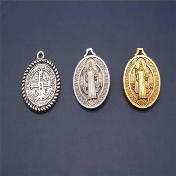 Kolo náboženské svätý benedikt kríž medaila, ježiš kríž medaila šperky, prívesok kríž kúzlo svätý benedikt kríž