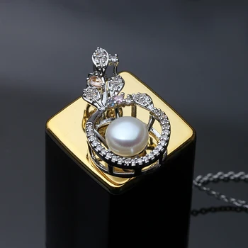 Módne čierne Prírodné Sladkovodné Perly Prívesky Výročie Jemné Farebné zirkón náhrdelník Pre Ženy svadobný dar
