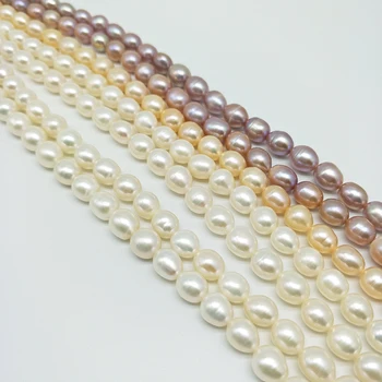 6-7mm ryža umelo pestované perly svetlé pearl fialová a ružová perla korálky diy ručne tkané jewlery príslušenstvo H043