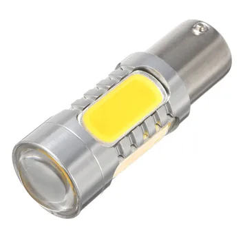 2 ks COB LED Žiarovky Zase Signál Zálohy Svetlo Lampy Žltá Žltá 1156PY BAU15S PY21W 7.5 W Osvetlenie Bilbs Drop Shipping