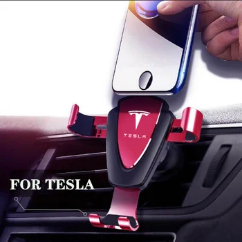 Auto logo telefón držiak Gravity-snímanie mobilný telefón na stenu pre odvzdušňovací GPS konzolu displeja pre Tesla model 3 Model S Modelom X