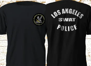 2019 Krátky Rukáv Bavlna Muž, Nové Swat Los Angeles Policajný Útvar Čierne Tričko Základné Modely Dvojité Bočné Hoodies