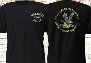 2019 Krátky Rukáv Bavlna Muž, Nové Swat Los Angeles Policajný Útvar Čierne Tričko Základné Modely Dvojité Bočné Hoodies