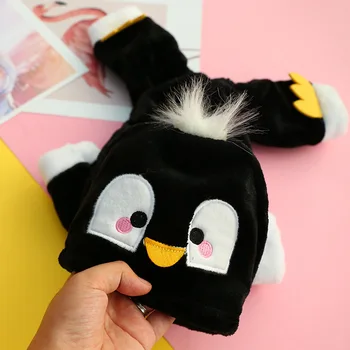 AHUAPET Šteňa Oblečenie pre Psa Mikina Pyžamo Pet Mačiatko Zahusťovanie Šťastie Zimné Penguin Psa Halloween Kostým Pet Shop Dodávok E