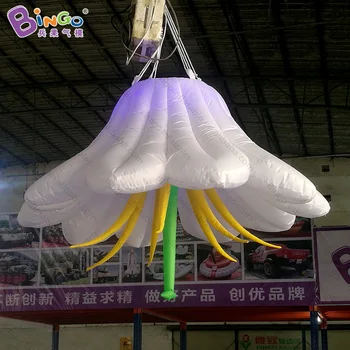 Osobné 1,5 m veľké nafukovacie lily kvetinová výzdoba / LED biele ľalie kvetinový nafukovacie hračky
