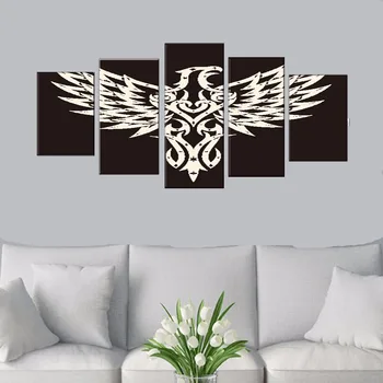 5 Kusov Abstrakt black white eagle Plátno, Vytlačí Wall Art cuadros maľovanie obrázkov na obývacia izba dekoratívne obrázky