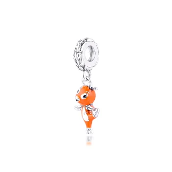 Orange Tanec Vták Kúzlo Pôvodného 925 Strieborné Korálky Pre Šperky, Takže Sa Zmestí Korálkové Reťaze Náramky, Módne Žena