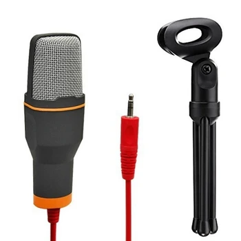 Chladič Mikrofón s 3,5 mm Konektor Domov Stereo MIKROFÓN Stolový Statív pre PC, Video, Skype, Pokec Herné Podcast Nahrávanie