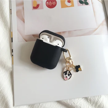 Roztomilý Pes Srdce Silikónové puzdro pre Apple Airpods 1 2 Príslušenstvo Bluetooth Slúchadlo Prípade Box Bezdrôtový Headset Taška Kryt Krúžok na kľúče