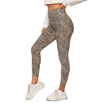 Dámske Sexy Leopard Tlač Bezšvíkové Legíny Vysoký Pás Bežné Nosenie Nohavice Perfektné Vaše Boky (XS/S/M/L/XL)
