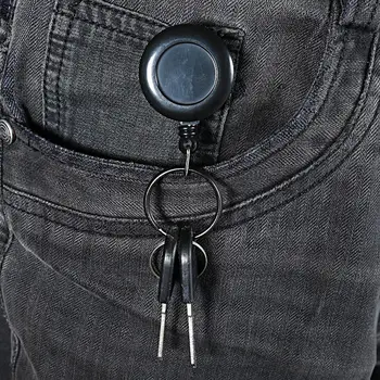 2 ks 60 cm Stiahnuteľné aplikácie Keychain Anti-stratil Prenosné Nylonová Šnúra Lano Keyring Vonkajšie Karabína s Nylonové Lanko Kľúča Držiteľa Nástroj
