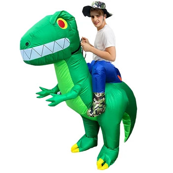 Nový Zelený Dinosaurus Nafukovacie Halloween Kostýmy Chodiť T-Rex Kostýmy Vianočný Večierok Svadobné Maskot Nafúknuté Odev pre Dospelých