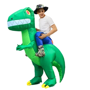 Nový Zelený Dinosaurus Nafukovacie Halloween Kostýmy Chodiť T-Rex Kostýmy Vianočný Večierok Svadobné Maskot Nafúknuté Odev pre Dospelých