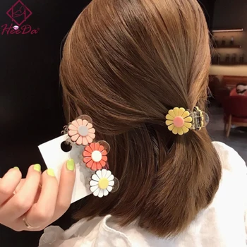 Japonsko Kórejská Dievčatá Roztomilé Sladké Kvetinové Sponky Do Vlasov Ženy Elegantný Akryl Daisy Vlasy Pazúry 2020 Pani Módy Nové Vlasové Doplnky