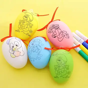 1pc DIY Farebné Maľby Vajcia s 4pcs Maľovanie Perá Manuálne Robiť Veľkonočné Vajíčko Hračky pre Deti, Vzdelávacie Hračka Náhodné Farby