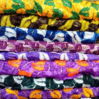 Zadarmo Doprava 5 metrov afriky čipky tkaniny, výšivky, tkaniny francúzskej čipky veľkoobchod a maloobchod list kvet veľkoobchod swiss Šnúrky