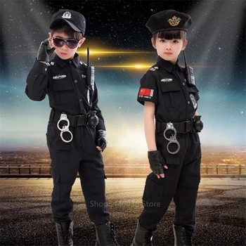 Halloween SWAT Deti Cosplay Kostýmy Detí, Chlapcov Policajt Jednotné, Polícia, Karneval, Party Armáda Policajtov, hranie Rolí Oblečenie