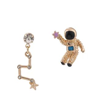 Kreatívne Asymetrický Drahokamu Veľké Dipper Star Astronaut Stud Náušnice Vesmíru Vyzdvihnúť Star Náušnice pre Ženy, Dievča, Šperky Darček