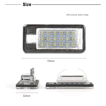 2x 18 LED Licenčné Číslo Doska Svetlo Lampy Pre Audi A3, S3 A4 S4 A6 C6 A8 S8 Q7 LED Svetlo Auto špz Dome Light, Biele