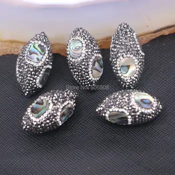 10PCS ZYZ-C5253 Olivový tvarované crystal kameň korálky, spevnené drahokamu abalone shell perly šperky zistenia