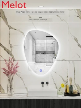 Smart Kvapka Vody Špeciálne Tvarované Kúpeľňa Light-Emitting Nepravidelný Zrkadlo Frameless Zrkadlo s Dotykovým displejom a Kúpeľňa Zrkadlo