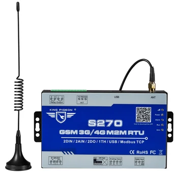 M2M RTU GSM 3G, 4G Modbus TCP Slave podporuje SMS alebo telefonát Alarmu a kontroly 2DIN,2AIN/PT100 2Relay S270 Veľkoobchod 10pcs
